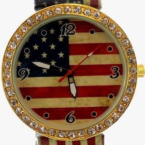 Vintage American Flag Stretch Band Watch